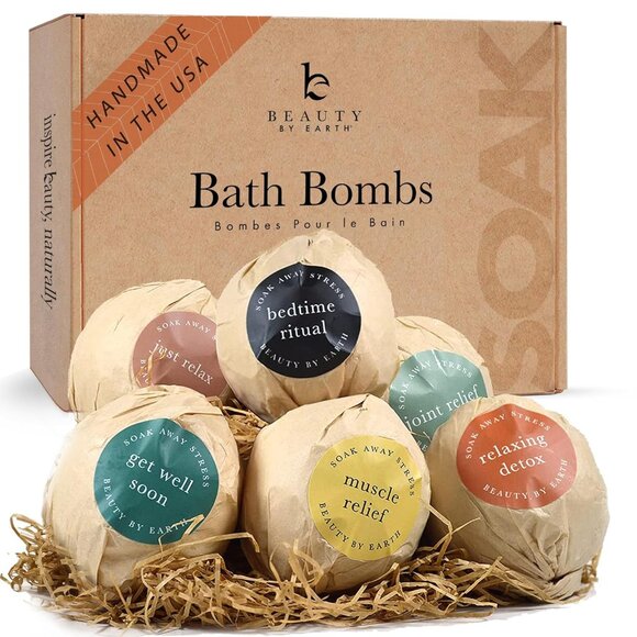 Handmade Cruelty Free 6 Large handmade Natural & Organic Bath Bombs - Picture 2 of 3